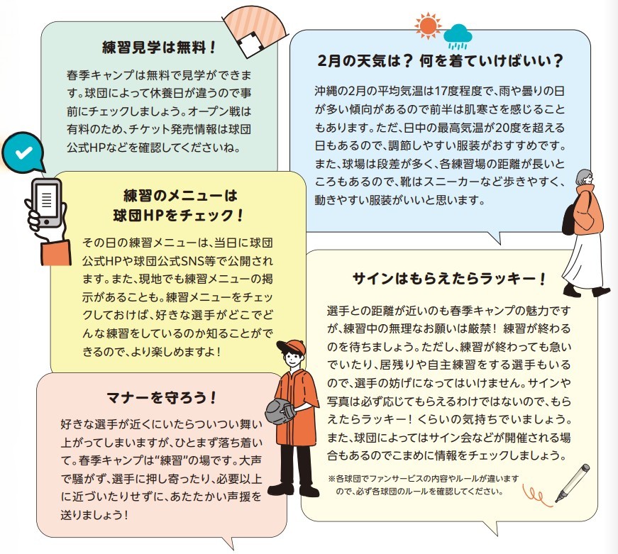 遵守禮儀吧! 如果有喜歡的選手在附近的話,不知不覺就飛起來了,但還是先冷靜下來。春季野營